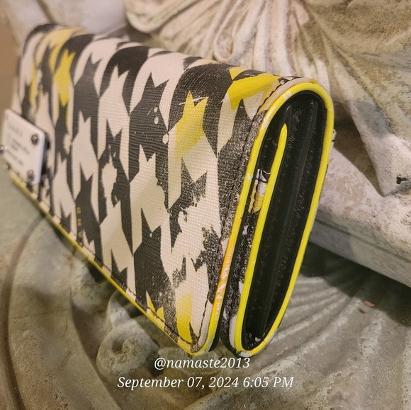 L.A.M.B. Gwen Stefani Acid Wash Wallet Leather Canvas Designer Celebrity #28 - Picture 3 of 13